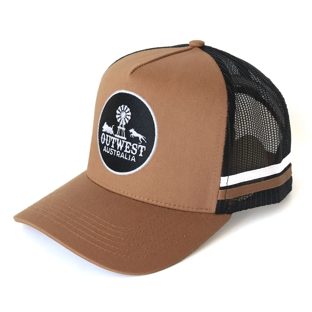 Hot selling wholesale classic 5 panel cap with mesh custom adjustable snapback buckle  fashion tide cap trucker cap