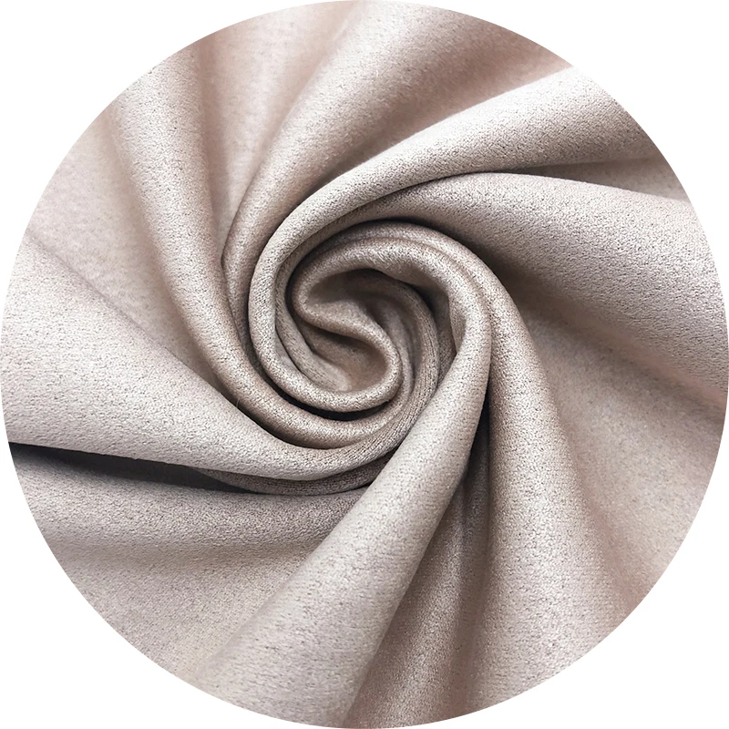 Microfiber Polyester Spandex Blend Fabric for Sofa Car Chair 4 Way Stretch Double Sided Suede Customized 100% Polyester Plain