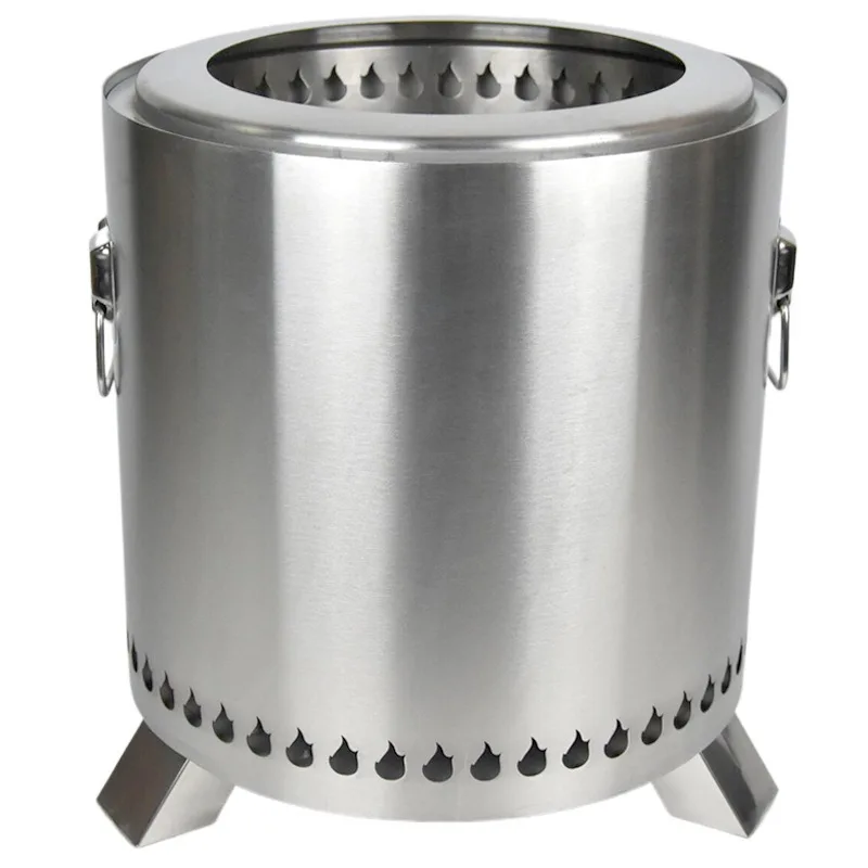 Stainless Steel Outdoor Camping Stove Smokeless Firewood Complete Set for Courtyard Campfire by the Lake Beach Premium Fire Pits