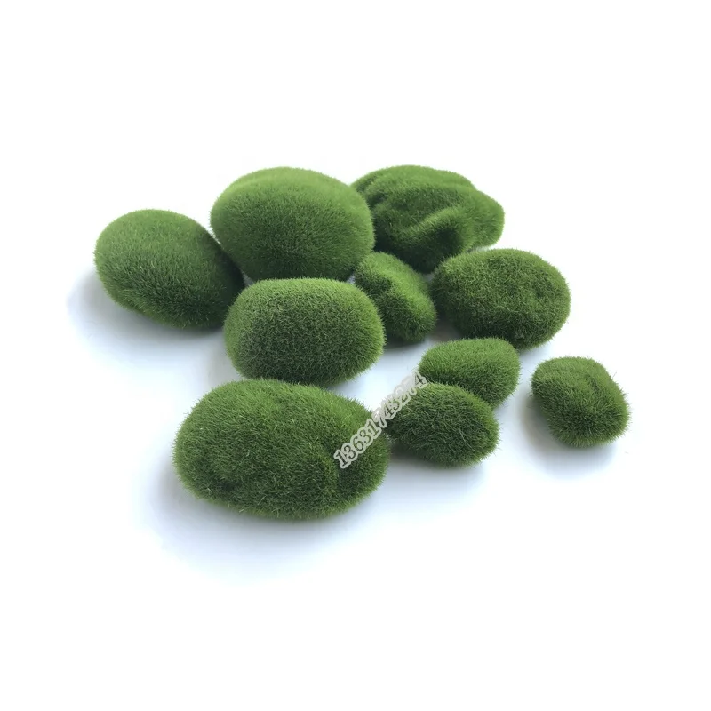 Factory Wholesale Floral Material fake grass ball Artificial Moss Stone for garden Decoration