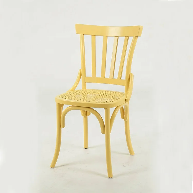 Rattan design furniture high back wood dining room chair/white colour cane seat wooden chair(FC152)