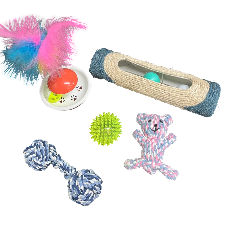 2021 Funny Handmade Cat Toys Set Training Interactive Dog Chew Molars Sound Toys Pet Toy For Teeth Cleaning