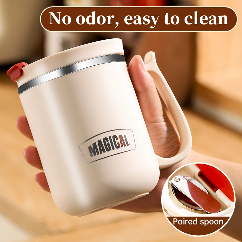 Custom Logo 500ml Stainless Steel Insulated Coffee Mug Double Wall Vacuum Travel Mug Tumbler Cup with Sliding Lid Handle