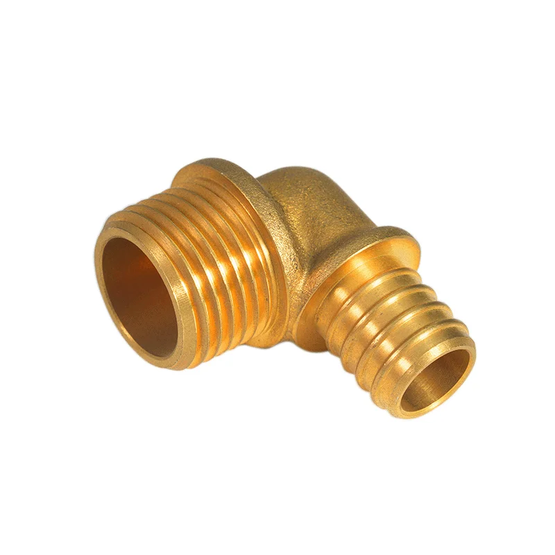 Bornic 1/2 дюймов X 3/4 локти PEX MIP без свинца DZR латунный строительный раздвижной фитинг Мужской Латунный NPT