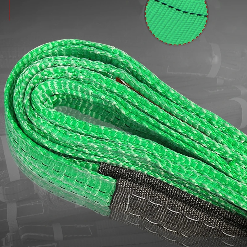 2T one way belt color code textile tape lifting slings belt crane flat polyester lift webbing sling