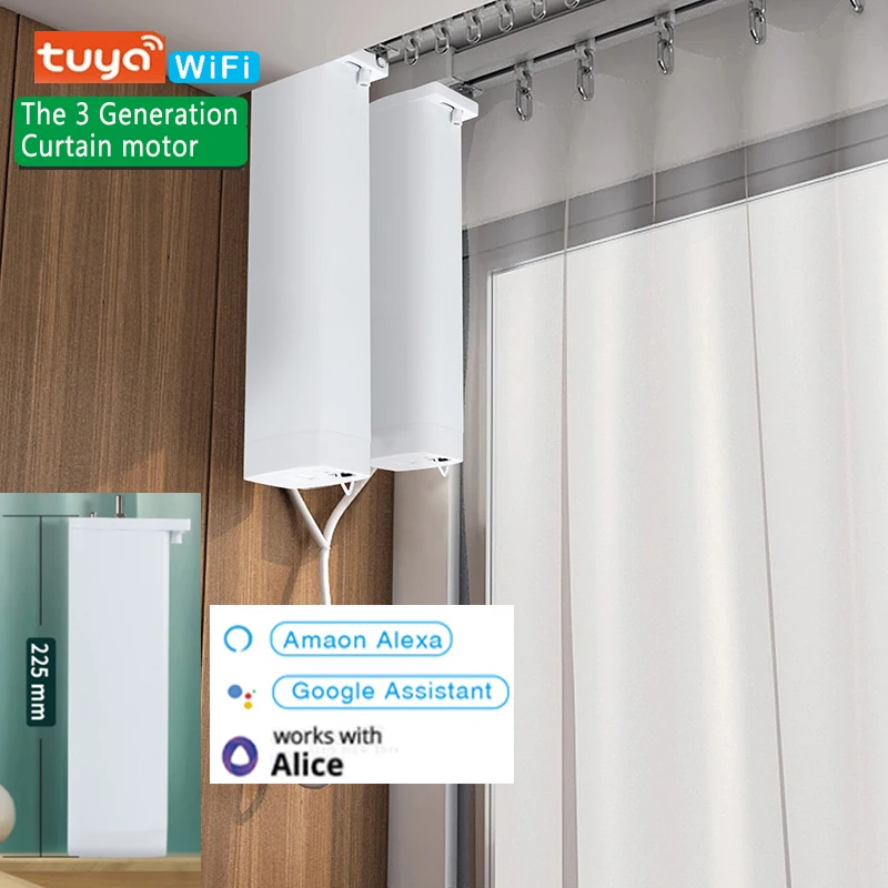 Wholesale Tuya Third Generation Shorter Mini Wifi Smart Curtain Motor Intelligent Support smart home products