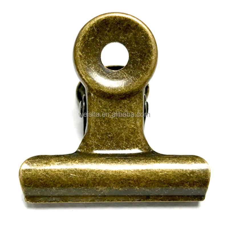 Powerful Retro Green Bronze Metal Clip Custom Home Kitchen Storage Supplies School Office Paper Bulldog Clip Home Kitchen