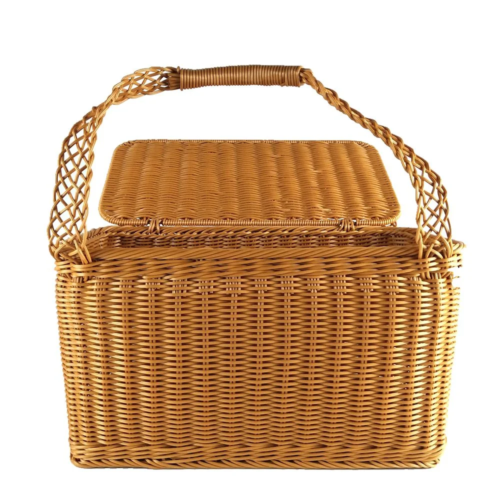 Yulin Jiafu outdoor weaving cheap large plastic cane picnic basket with handle