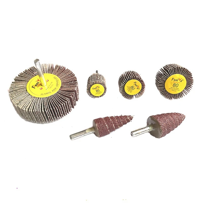 
Emery Cloth Sandpaper Grinding Wheel with Handle Shaft for Stainless Steel and Metal Grinding 