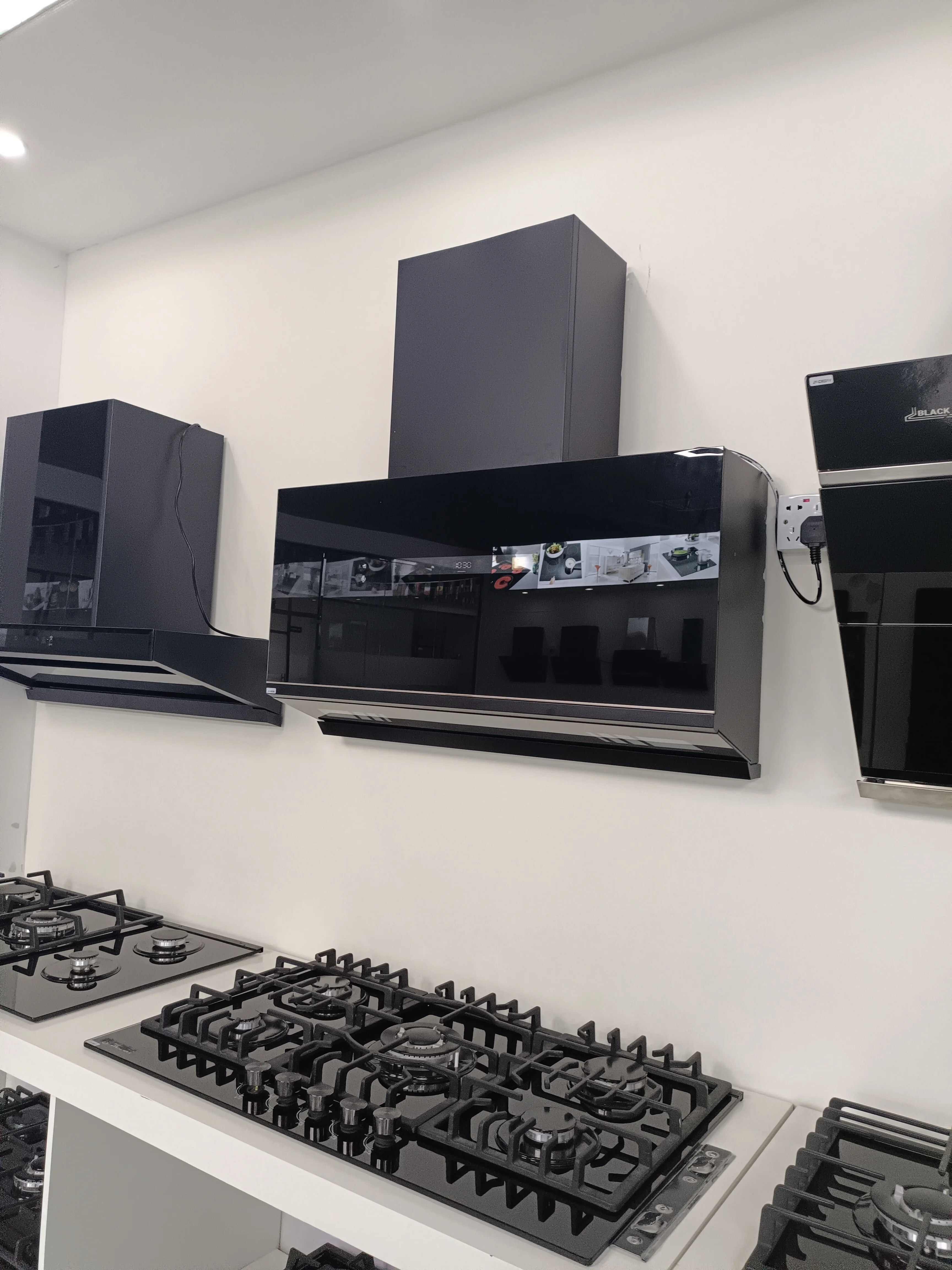 Lawe Modern Oil Suction Machine Kitchen Exhaust Hood with double motors Power suction and LED Smoke Extractor Range Hood