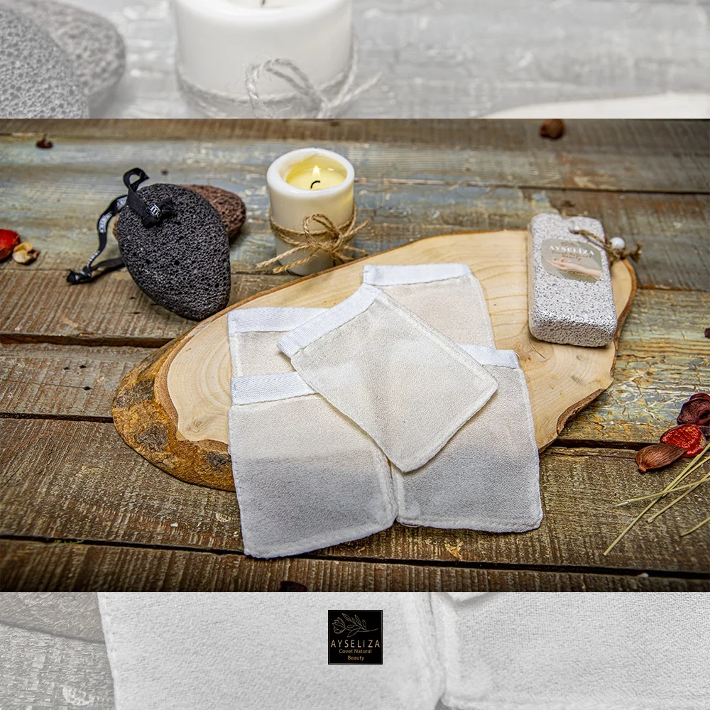 Silk Exfoliating Glove For Face By Ayseliza 100 Turkish Raw Cocoon Hammam Kesse Mitt Glow Dead Skin Tan Acne Removal Kessa OEM