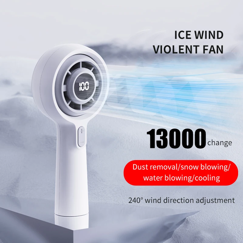 High Speed mini portable electric turbo fan Handheld Fan Battery 3000Mah Portable Mini Usb Rechargeable hand held Fan