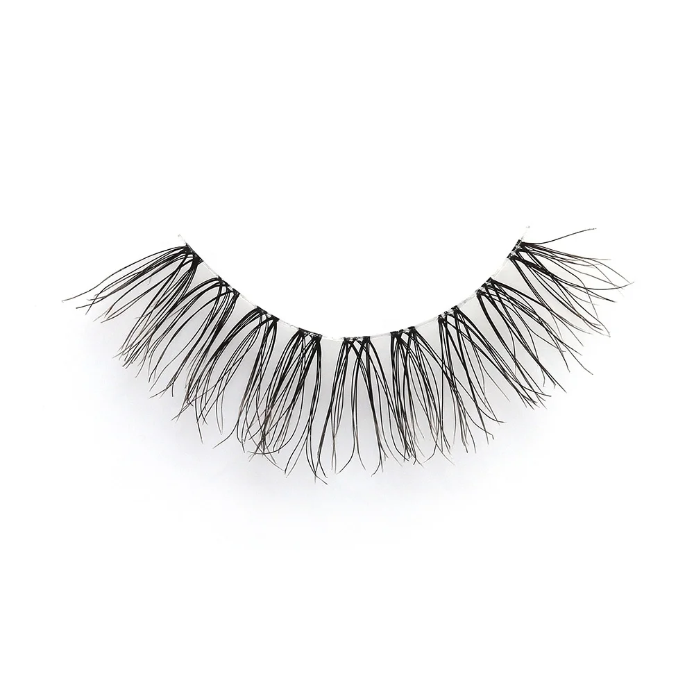 2023 Oem Natural middle area hollow 0.07mm thickness bulk individual eyelashes synthetic eyelashes full strip false eyelash