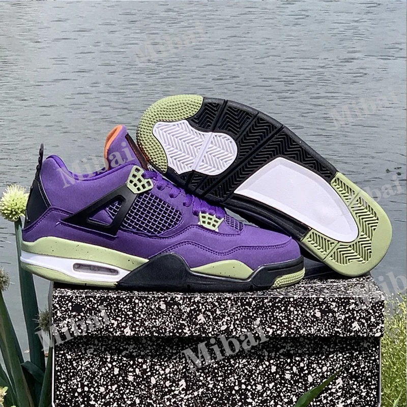 In Stock X 2023 Newest High OG Quality AJ 4 Retro Black Canvas Red Cement 3 White Cement Reimagined Fire Red mens AJ 4 3 shoes