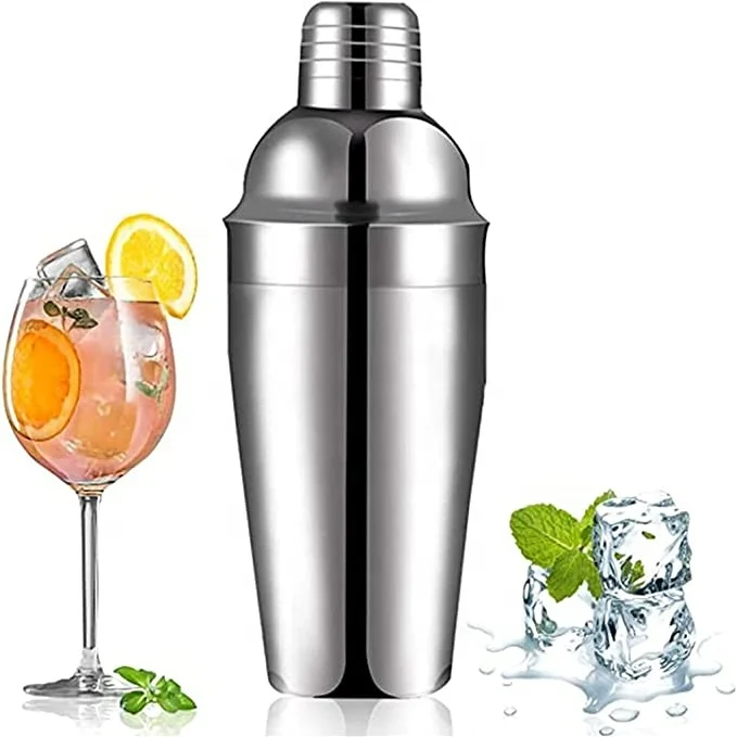 Wuyi Camol Factory 18oz Cocktail Shaker Bartender Shaker Stainless Steel Drink Mixer 550ml Martini Shaker