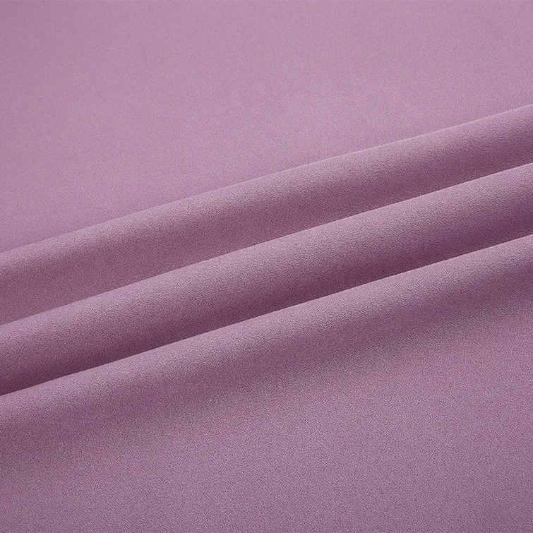 cheap price dubai fabric 100 polyester 4 way spandex textured moss crepe plain fabric online