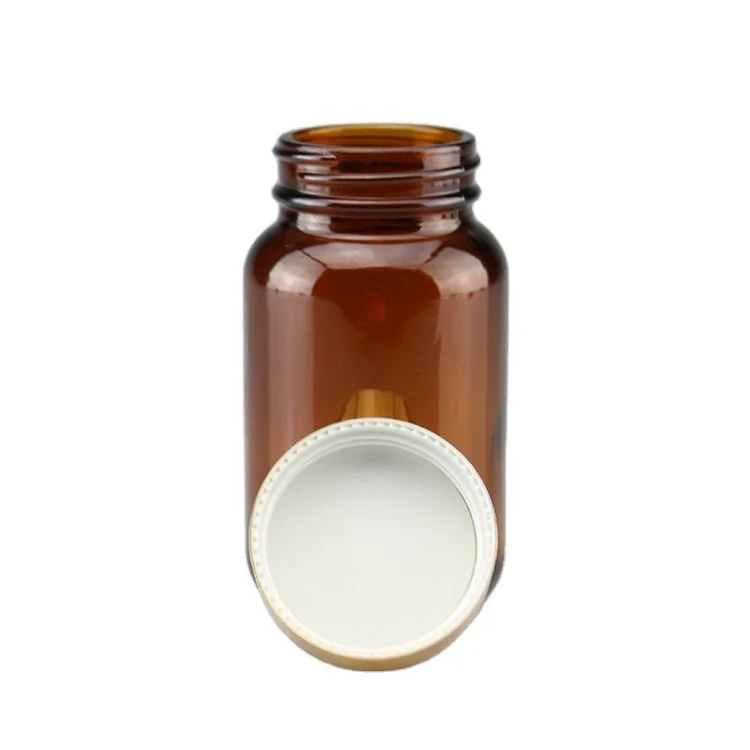 Amber Glass Medical Screw-Top Packer Bottles Wide Mouth Container Jars for Tablet