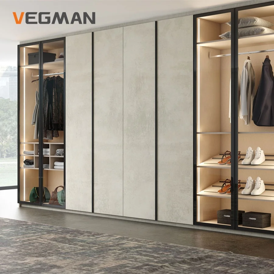 Шкаф-органайзер с раздвижными дверцами из МДФ современная мебель для спальни на заказ шкафы