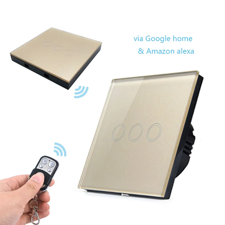 Touch Remote Control Switch 1 Gang 2 Gang 3 Gang Intelligent On Off Light Wall Switch