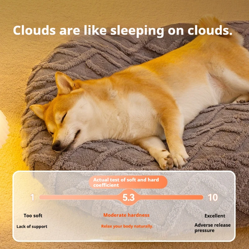 Soothing Warm Sleep Winter Plush New Round Pet Bed Padded Large Pet Bed