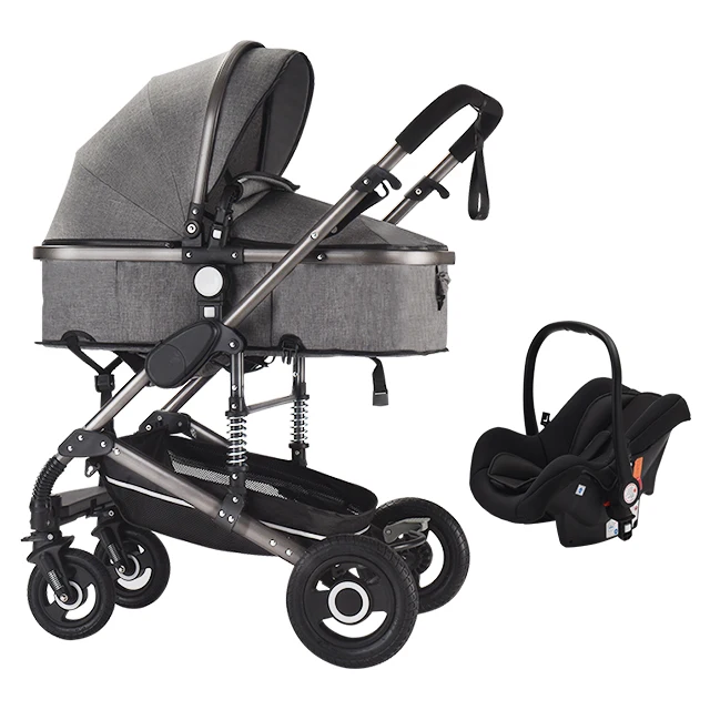 2021 4 Wheels Travel Baby Stroller Pushchair 3 in 1 Baby Carriage /Buggy Cart