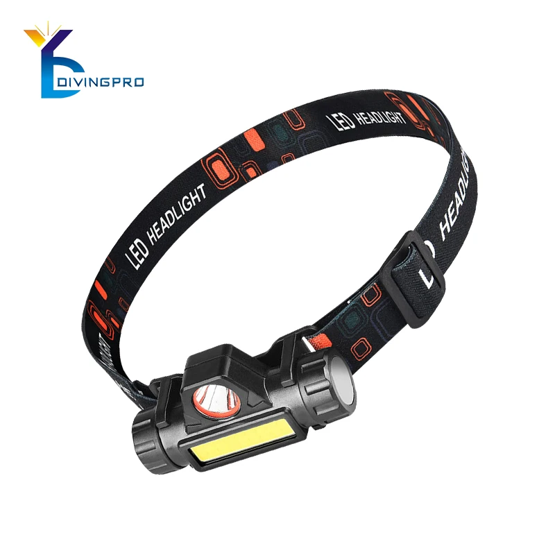 COB LED strong waterproof headlight portable USB rechargeable led headlight