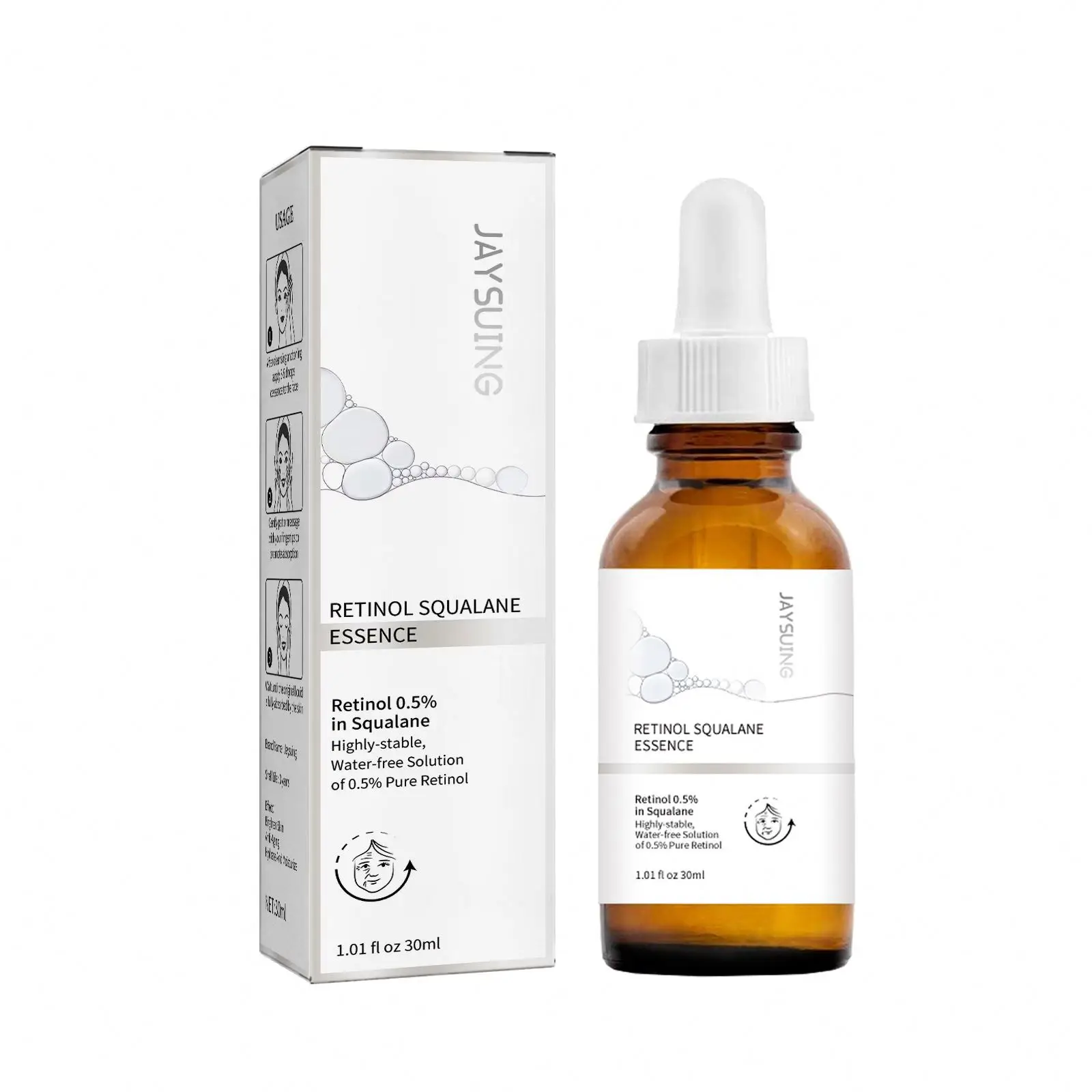 Jaysuing Retinol 0.5% Squalane Serum Wrinkle and Spot Care Serum Hydrating Skin Care Serum