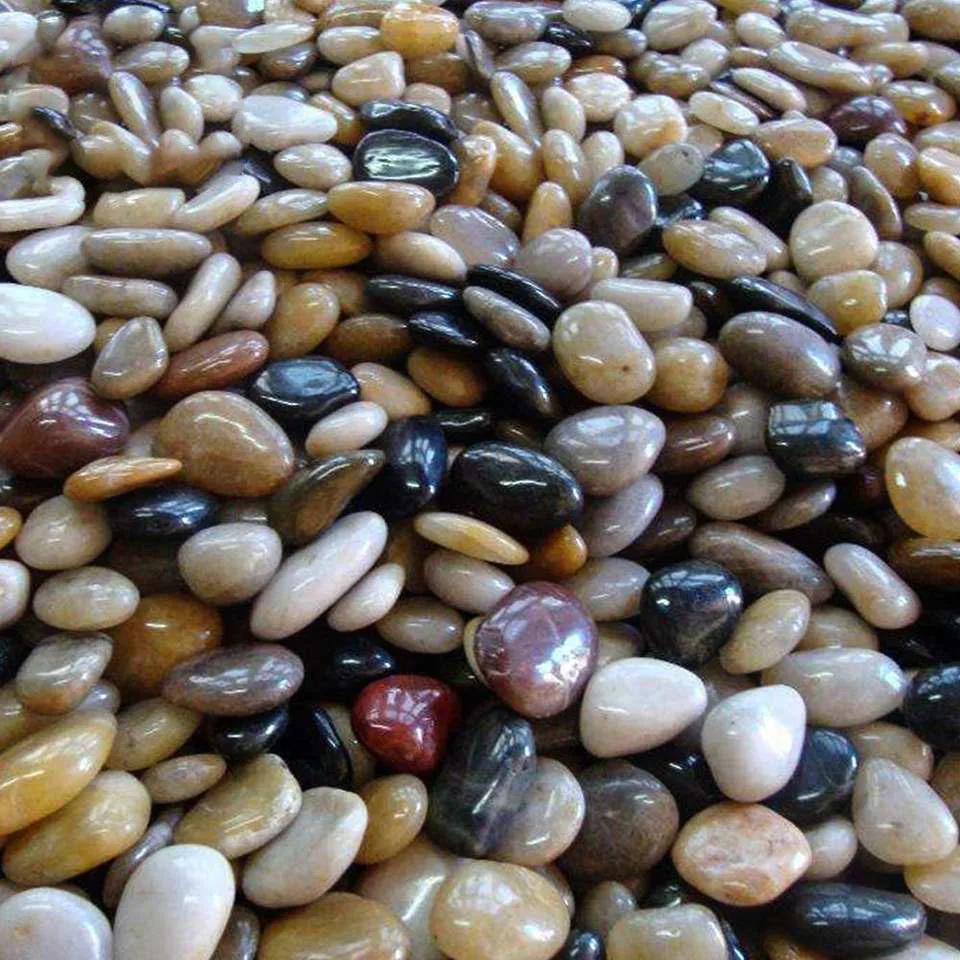 High Quality River Marble Black Pebble Stone Polished Mixed Garden Pebbles And Stones