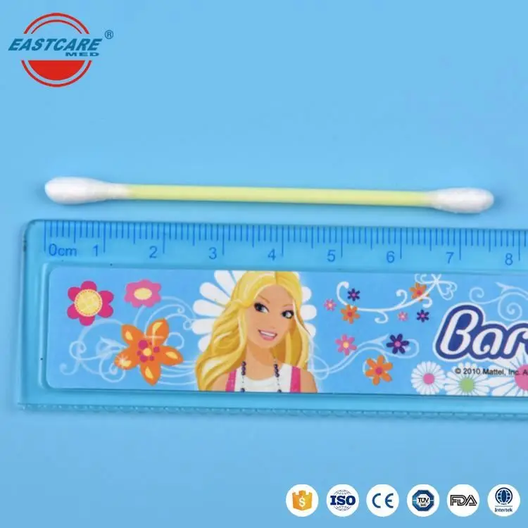 Cheap price high quality medical double round head cotton buds plastic stick premium pure sterile white cotton swab
