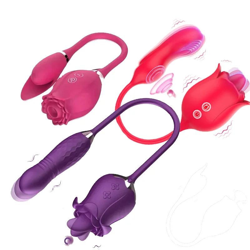 YPM Oem/odm Sexy Toys For Women Adult Sex Rose Vibrator Shaped 10 Inten Red Tongue Licking Dildo Rose Vibrator For Women