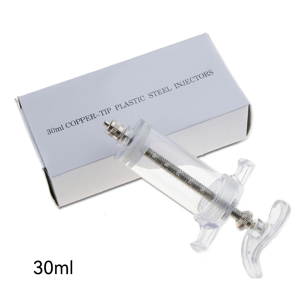 10ml 20ml 30ml 50ml Animal Injector For Pig Cow Plastic Vaccine Injection For Farming Adjustable Veterinary Syringe