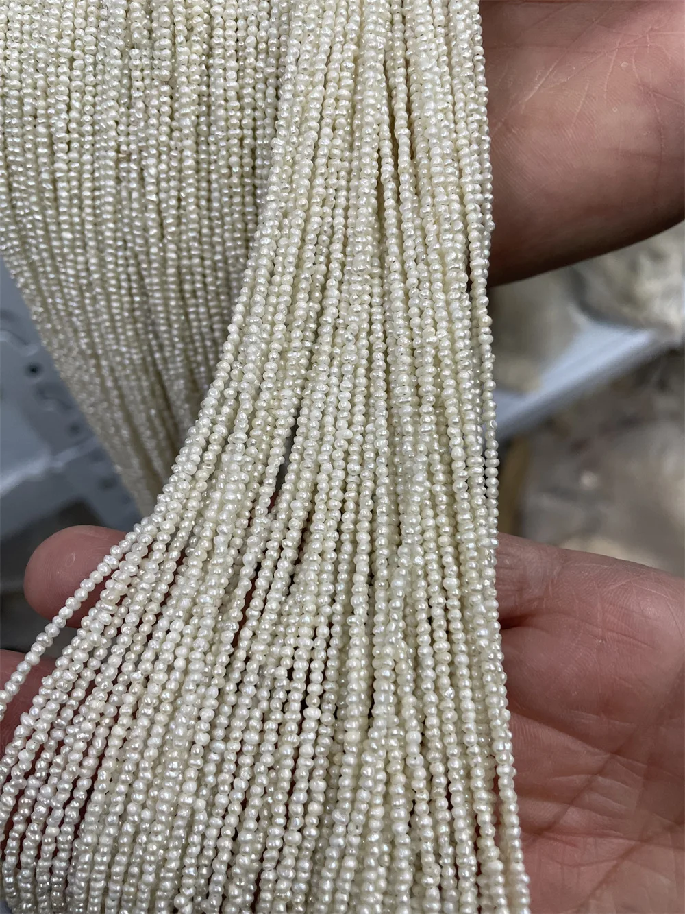 Wholesale 1.8-2.5mm Small Freshwater Pearl String White Loose Natural Punch Beads Jewelry Variety Including Potato Baroque Rice