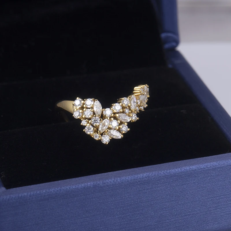 Messi Jewelry 925 Sterling Silver  3.5X1.75mm Marquise Cut DEF Color Moissanite Diamond Ring For Women