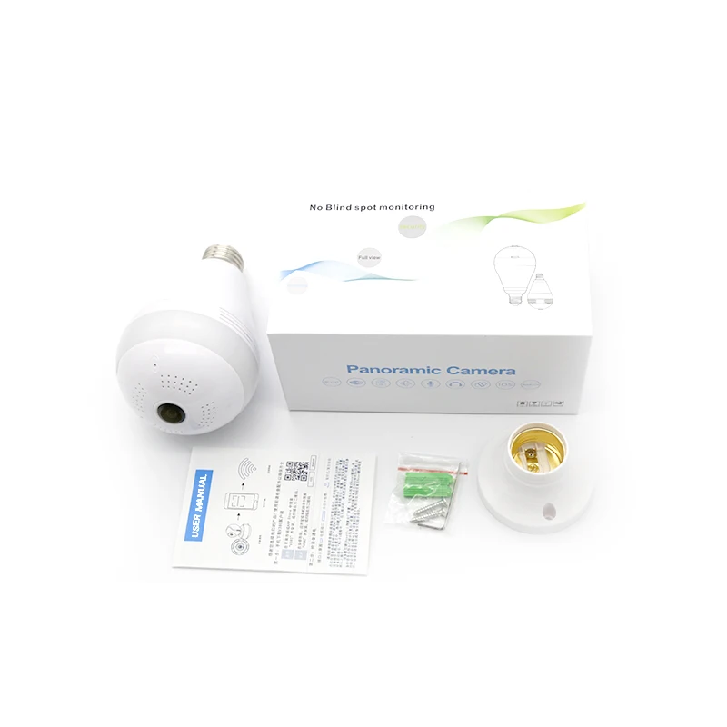 VESAFE 1080P Panoramic Night Vision Infrared Wireless Home Light Bulb Camera