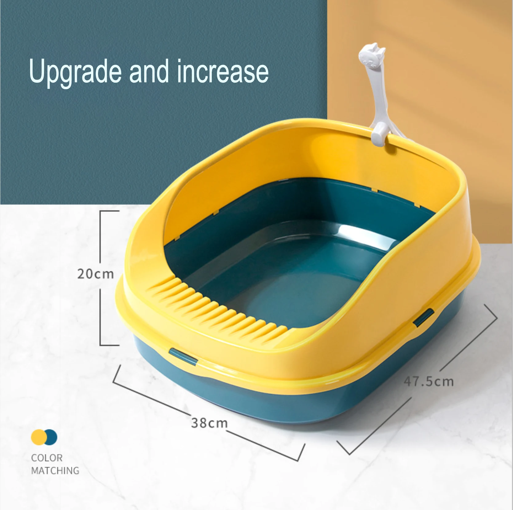 New type of cat litter basin semi closed splash proof Cat Toilet kitten poop basin small size cat litter shove