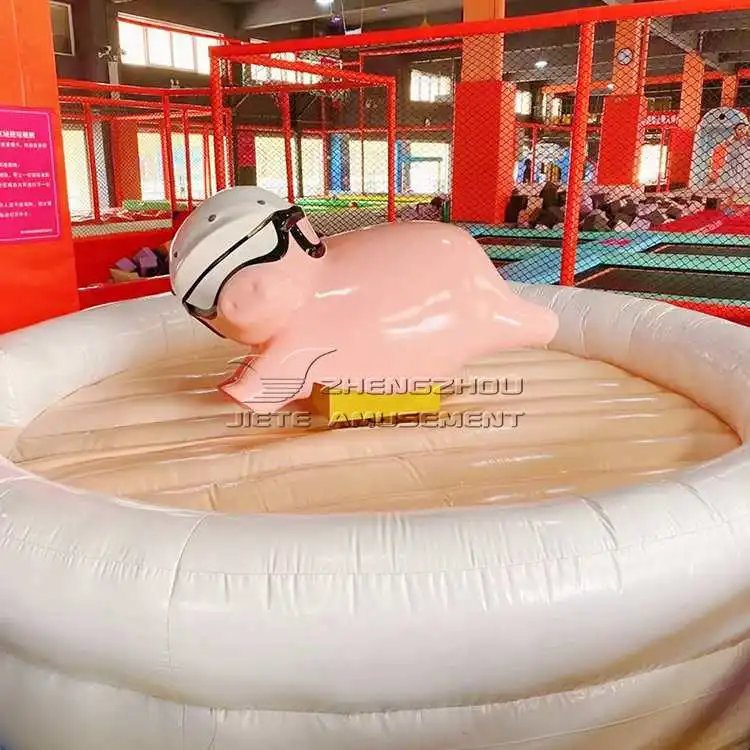 Discount Commercial sport game mechanical bull riding challenge machine inflatable rodeo bull/pig ride