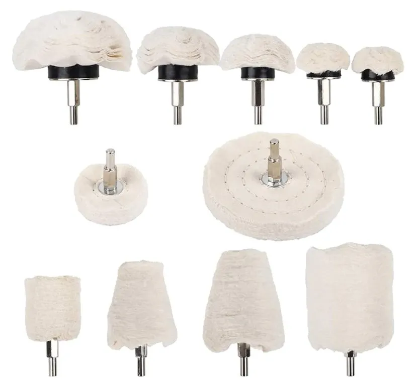 
11Pcs Buffing Wheel Polishing Wheel Kit with 1/4 inches Hex Shafts for Manifold/Aluminum/Stainless Steel/Chrome 