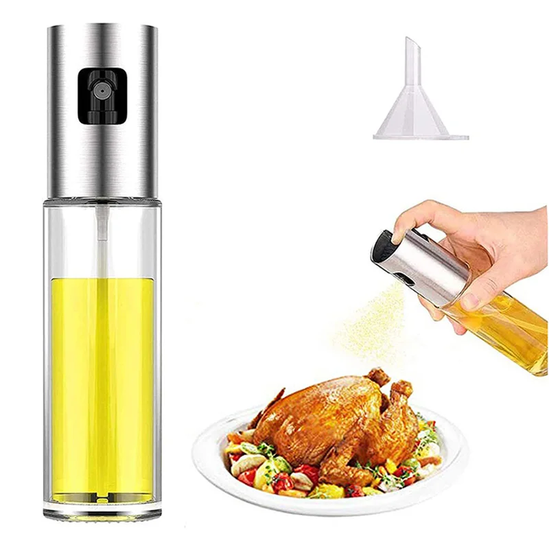 ECO-FRIENDLY 100ml Glass Olive Oil Sprayer Bottle,3.4-Ounce Food-Grade Oil Dispenser Bottle for Air Fryer Cooking, BBQ, Roasting