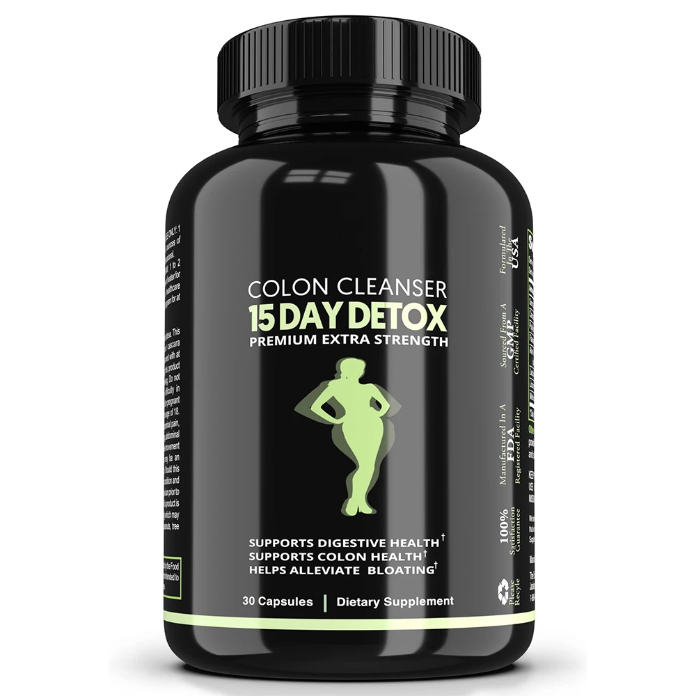 Natural Herbal 15 Day Detox Capsules Boost Metabolism Colon Cleanse Pills Weight Slimming Diet Supplement