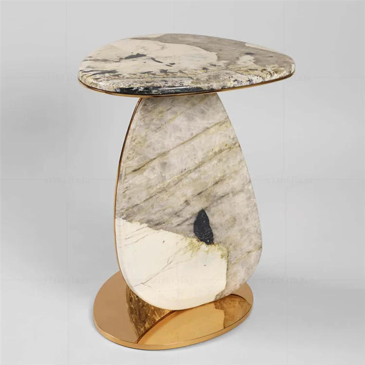 Italian luxury marble coffee table Living room furniture luxury polished brass coffee table