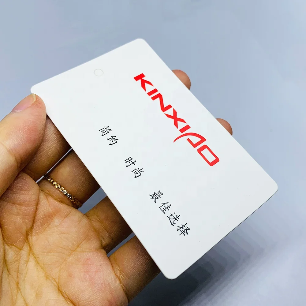 Luxury Custom Garment Printing Jeans Paper Clear Clothing Merchandise PVC Plastic Hang Tag Plastic Tags