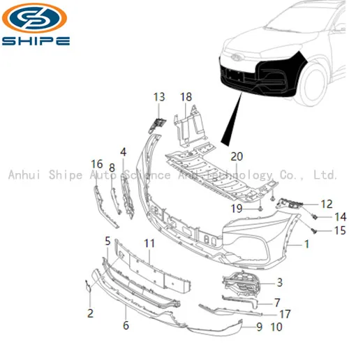 High quality original Front bumper for Chery Tiggo 8 Tiggo 8 pro Tiggo 8 plus T18 T1A T1D