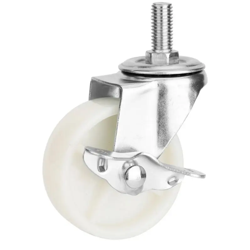 Белый 2 дюйма ручка кольцо стволовых Pp колеса ролик для офисного стула