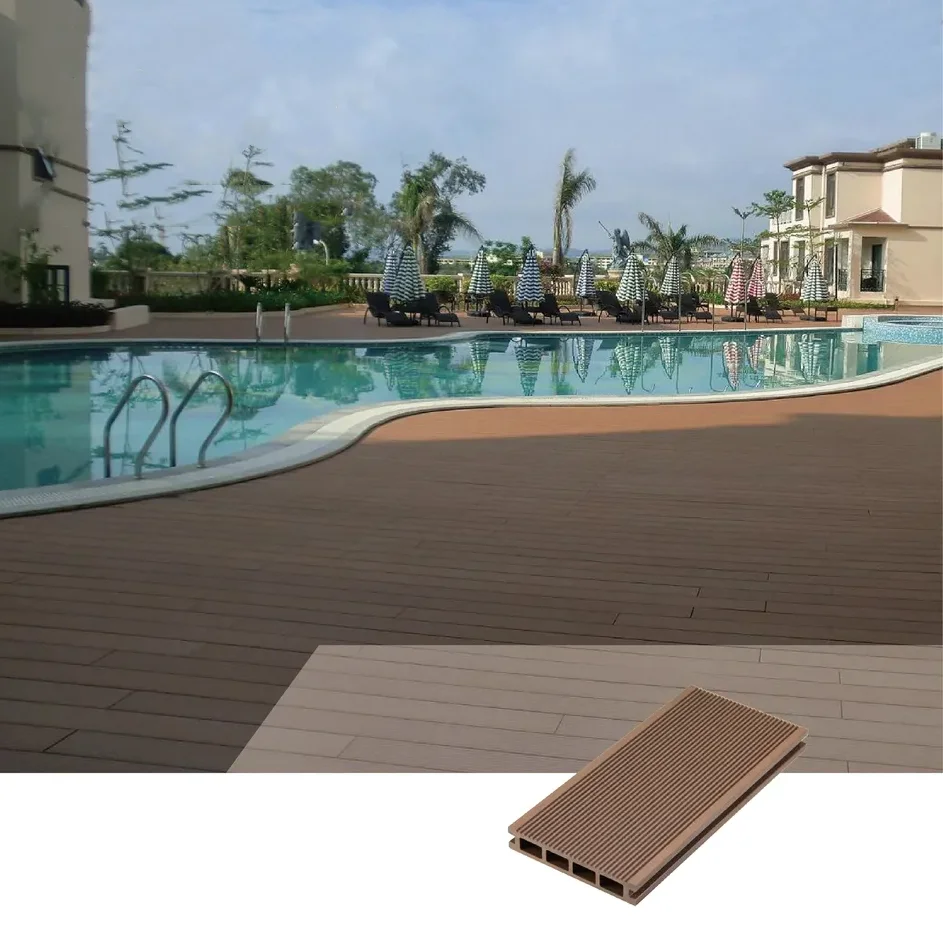 New Design Wood Plastic Composite co-extrusion Decking WPC Flooring Outdoor for Garden Swimming Pool WPC Decking Boards