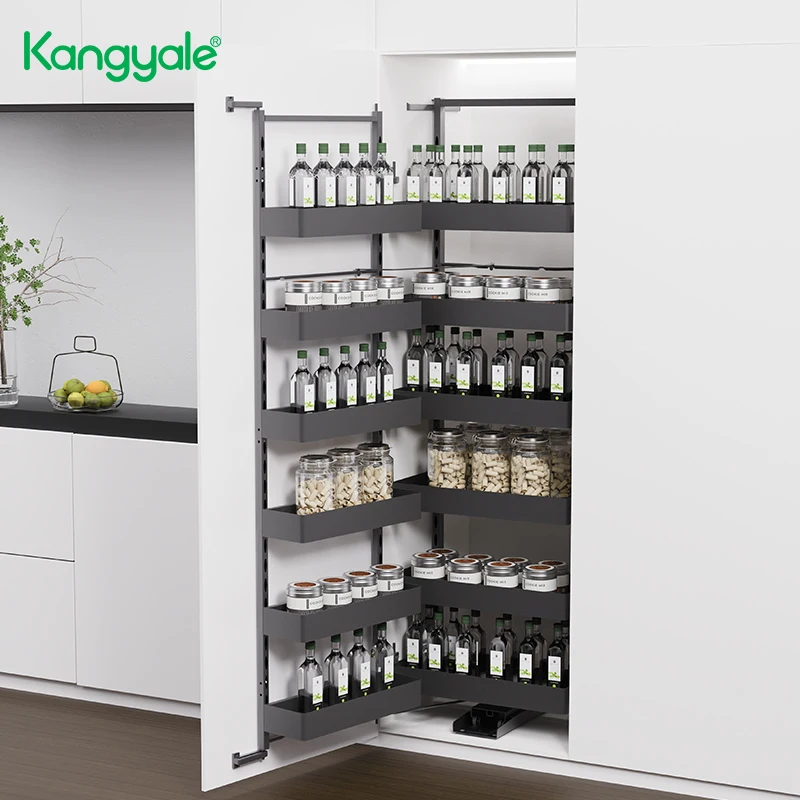 Kangyale органайзер для кухонного шкафа и хранения 4/5/6 слоев металлическая корзина фруктов высокий шкаф кладовой выдвижная