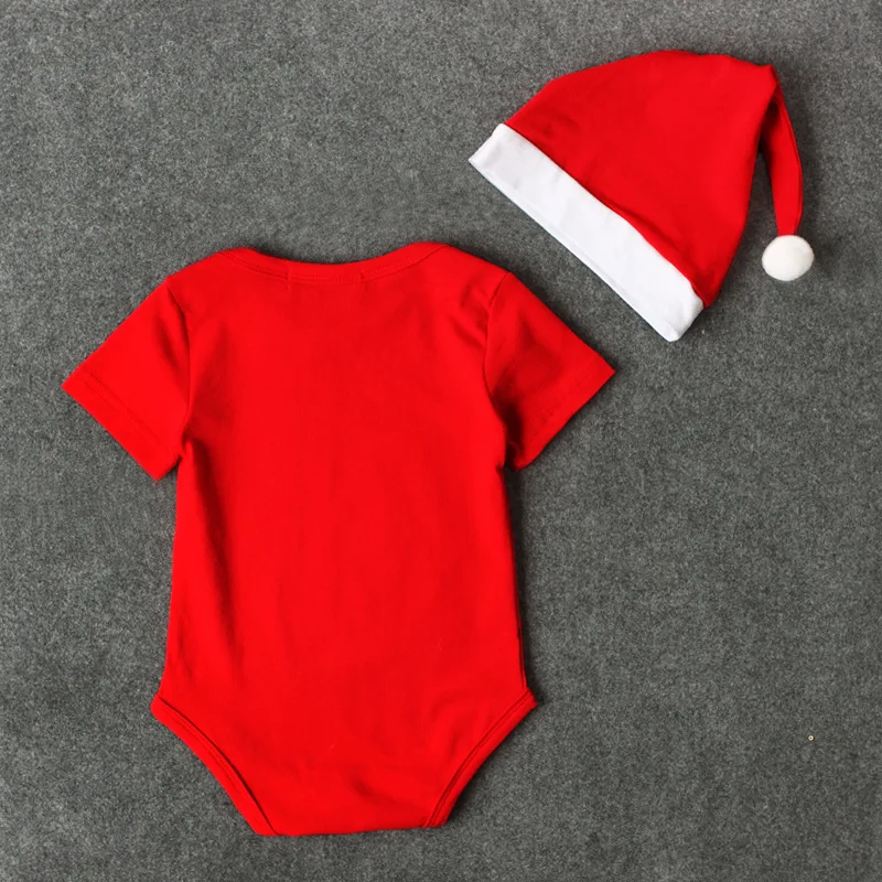 Christmas baby romper clothes set baby boy and girls bodysuit and hat snowman my first christmas outfit