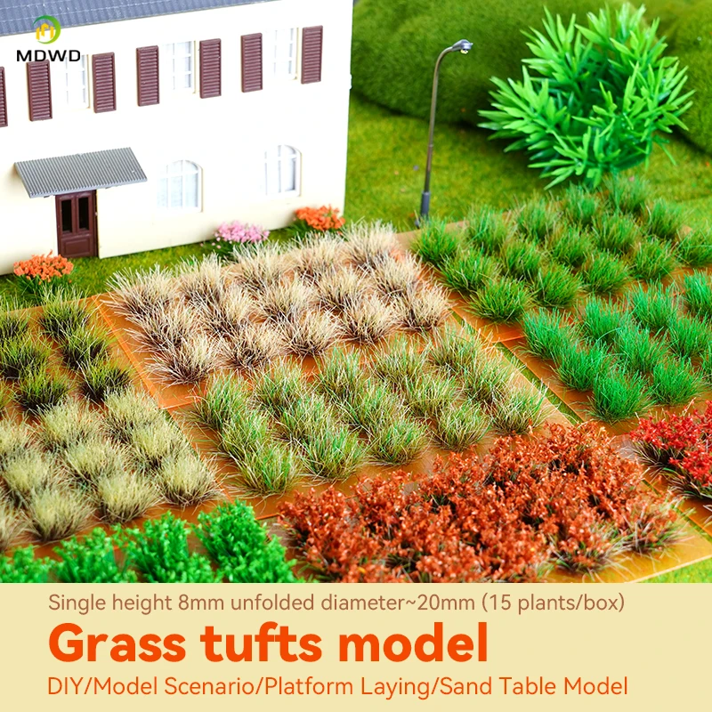 8mm Miniature Flower Cluster Height  Grass Model Ho N Diy Model Making Toys Military Scene Railway Train Layout Diorama