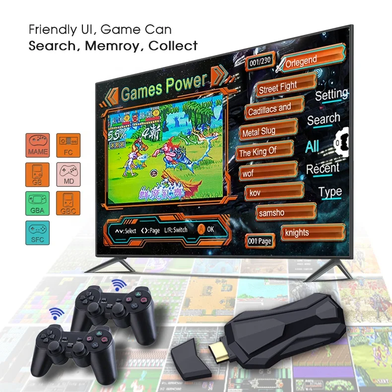 Free Wireless Controller 4K Family TV Video 2 Player 6888 Arcade Games Video Juegos  Consolas De Juegos Video Consola
