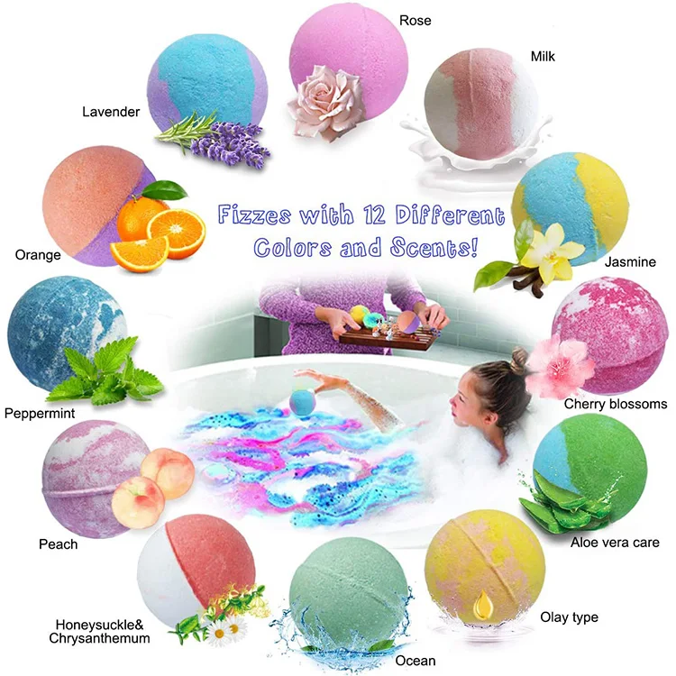 
Natural OrganicBath Bombs for Kids with Surprise Toys Inside Gentle and Kids Safe Spa Bath Fizz Balls Kit Kids Bath Bombs 