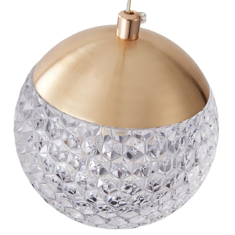 Modern multi-head glass pendant wire spherical restaurant chandelier creative personality villa stair led pendant light